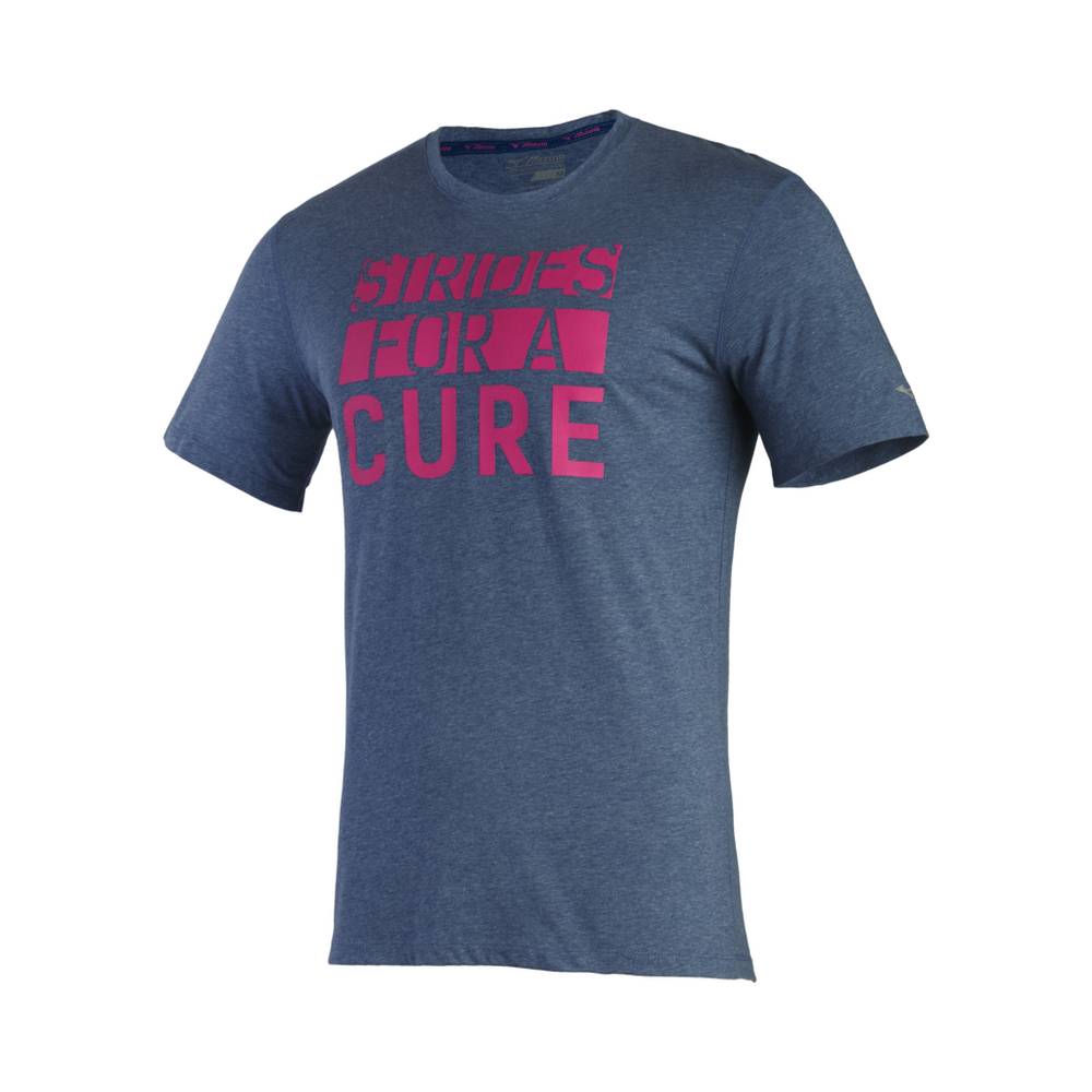 Camiseta Mizuno BCRF STRIDES INSPIRE - Homem - Azuis - JVFTS6320